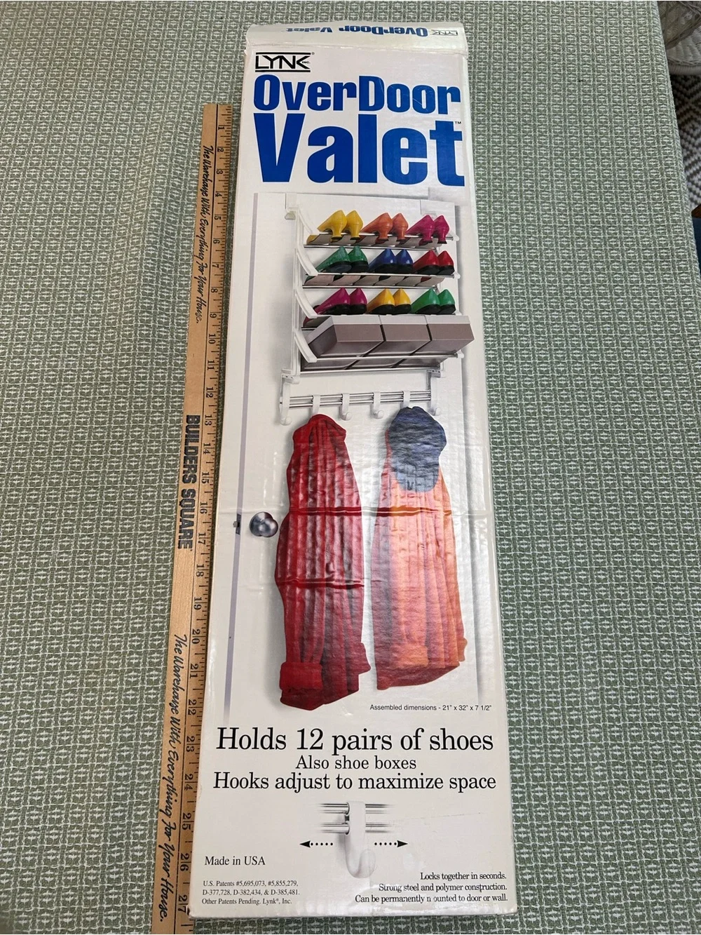 OverDoor Valet Clothing & Shoe Organizer - Steel & Polymer White Construction.